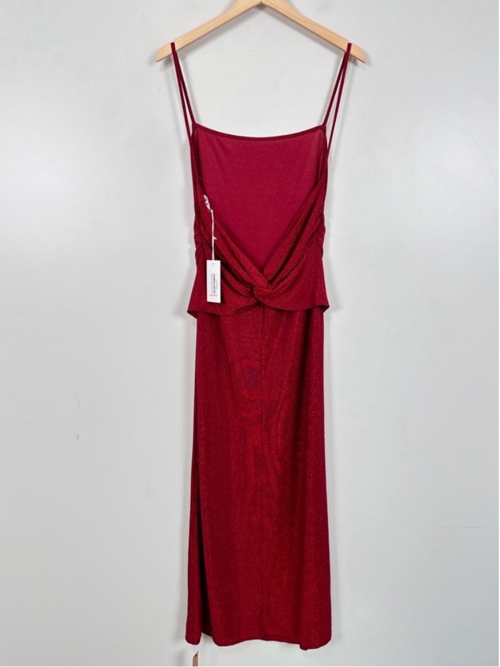 REFORMATION Breslin Knit Dress Red Sparkle - Picture 6 of 10